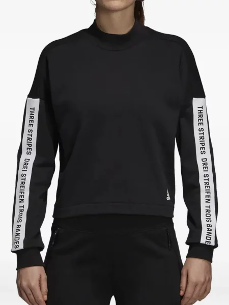 Cropp top Adidas cu dungi cu un umăr gol negru
