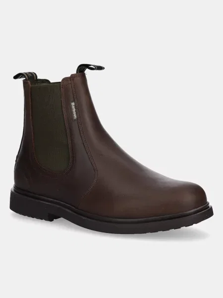 Barbour ghete chelsea de piele Hale maro