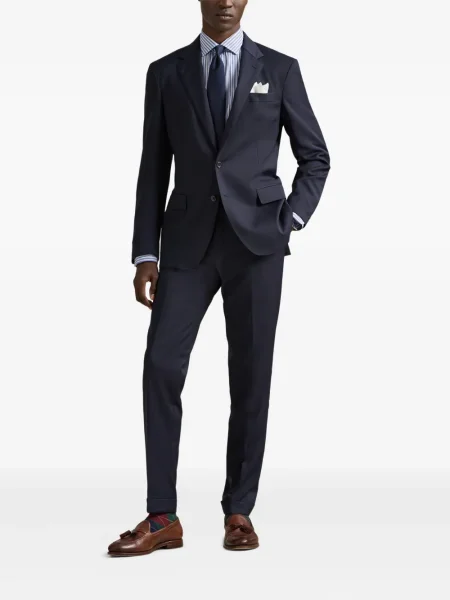 Dlouhá pruhovaná s límcem kšiltovka Polo Ralph Lauren modrá