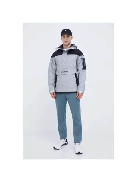 Lniana anorak Columbia szara