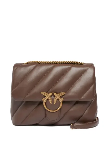 Pikowana torebka crossbody Pinko brązowa