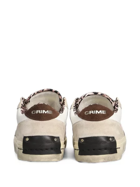 Sneakerși Crime London cu imagine cu model leopard alb