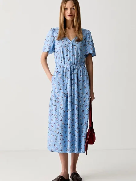 Marc O'Polo rochie de vară din vâscoză albastru