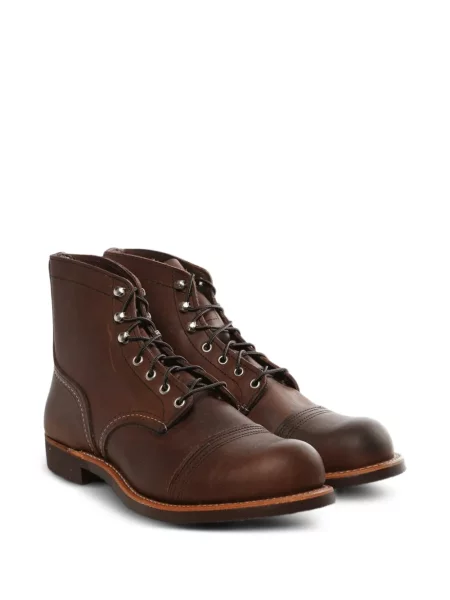 Боти Red Wing Shoes с връзки с дантела червено