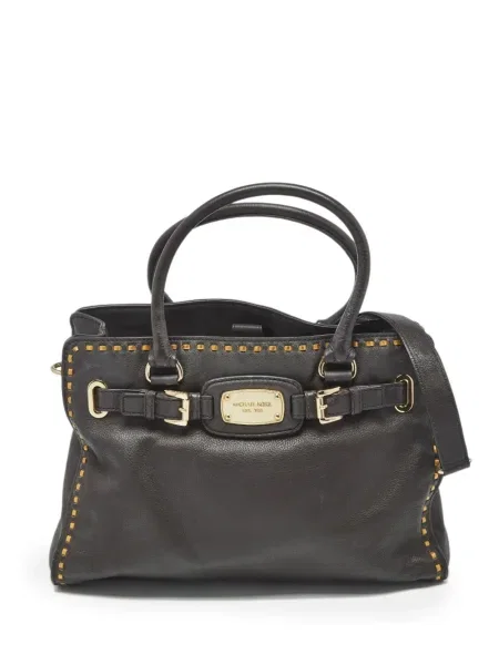Geantă cu mânere cu lanț Michael Michael Kors din canvas maro