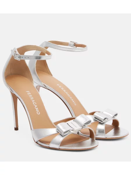Sandale Ferragamo cu funde din piele