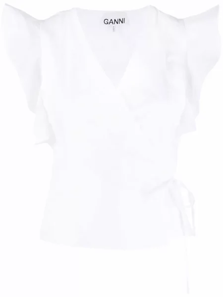 Top Ganni cu volane plic