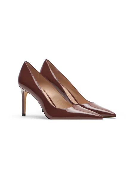 Czółenka Stuart Weitzman skórzana brązowa