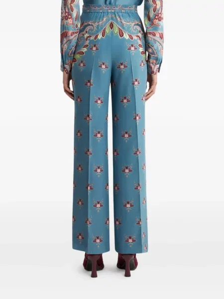Pantaloni Etro cu model floral cu imagine albastru