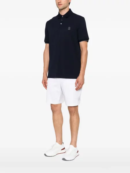 Polo Brunello Cucinelli με κέντημα μπλε