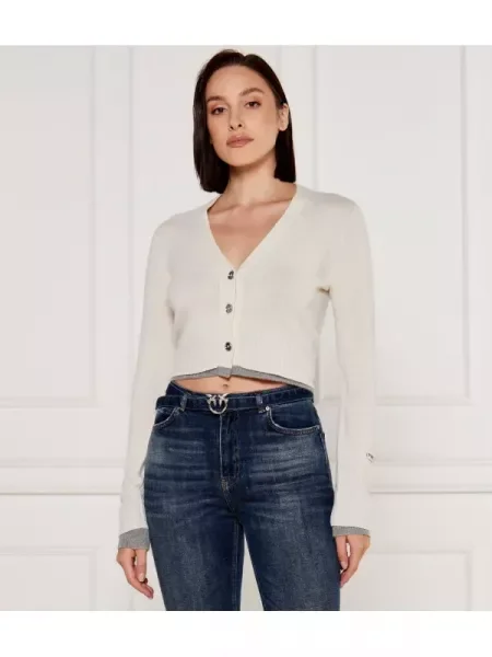 Pinko De lână cardigan CHAUSIE | Cropped Fit | Cropped Fit cu adaos de cașmir
