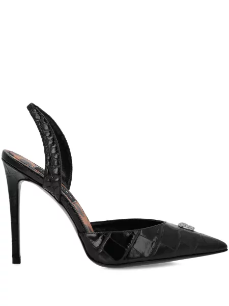 Pantofi cu toc Philipp Plein slingback negru