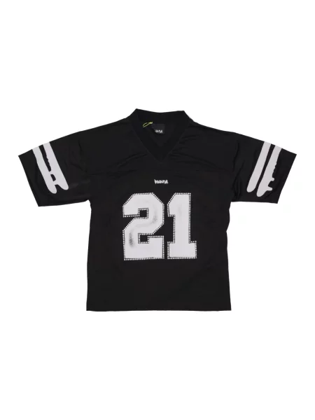 Koszulka Disclaimer z dekoltem w serek z kryształkami czarna