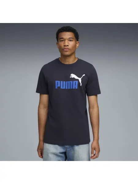 PUMA koszulka Essentials z dwukolorowym logo No. 1 Odzież New Navy S granatowa