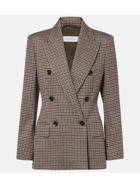 Sacou Max Mara cu model pepito cu două rânduri de nasturi