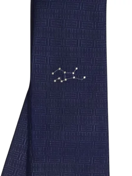 Cravată Elios Milano de mătase cu imprimeu geometric albastru