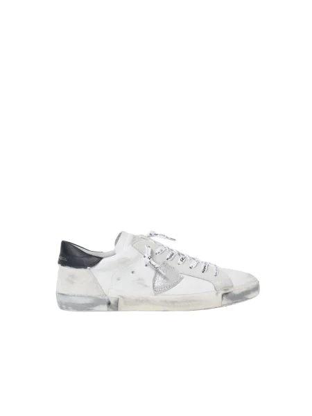 Sneakersy Philippe Model skórzane do tenisa w miejskim stylu białe