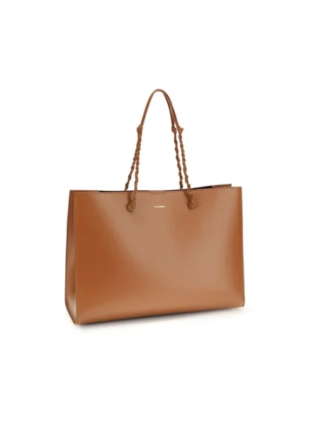 Shopperka Jil Sander skórzana brązowa