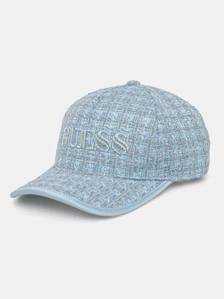 Шапка с козирка Guess ELSA с десен синьо