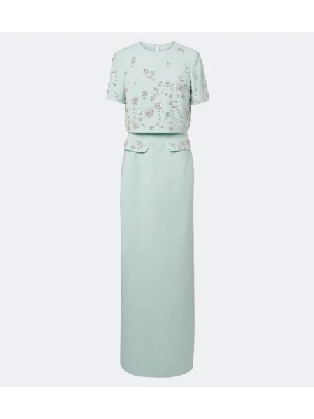 Rochie Oscar De La Renta de lână verde