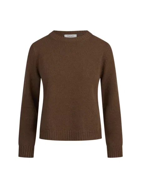 Sweter Kangra wełniany brązowy