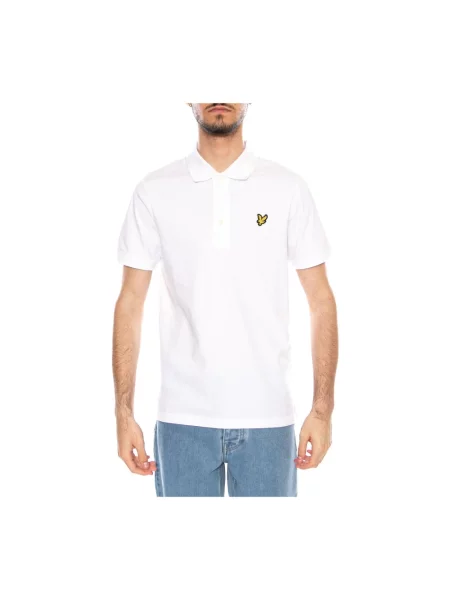 Koszulka polo Lyle & Scott z dżerseju biała