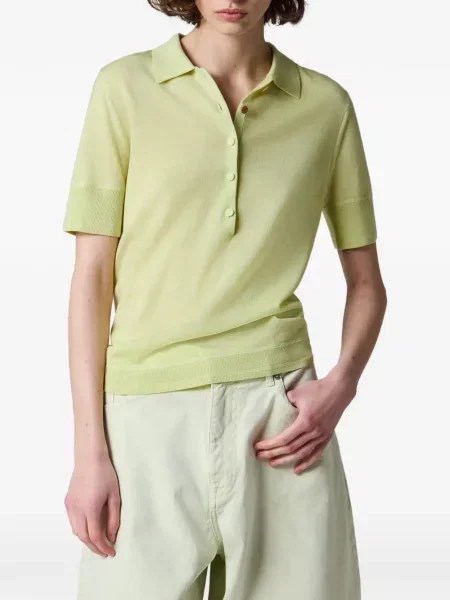 Tricou polo Paul Smith de lână galben