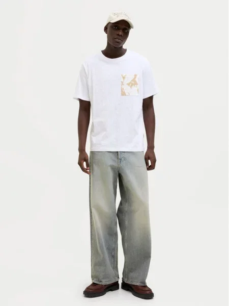 Jack&Jones T-Shirt Split Regular Fit λευκό