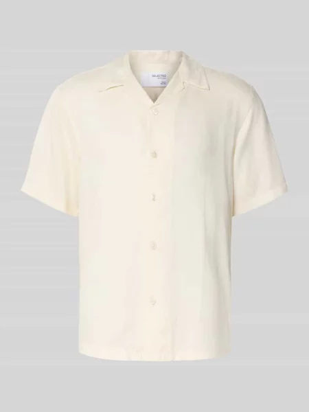 Koszula casualowa o kroju regular fit z mieszanki lyocellu i lnu model ‘REGNOA’ biała