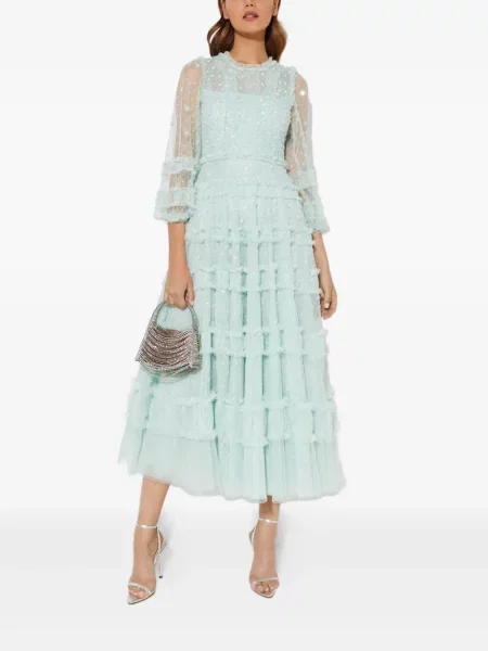 Rochie Needle & Thread cu paiete de costum verde