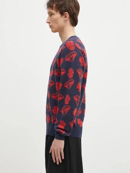 Billionaire Boys Club Πουλόβερ με προσθήκη μαλλιού Diamonds & Dollars Knitted Jumper μπλε