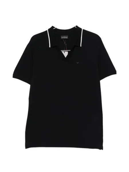 Marškinėliai Emporio Armani v formos iškirpte mėlyna