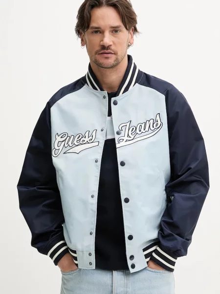 Guess Jeans Яке бомбър Светлосиньо синьо