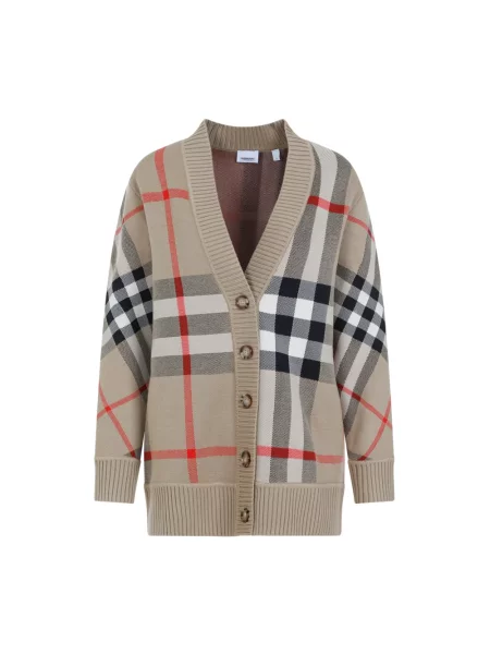 Kardigan Burberry wełniany beżowy