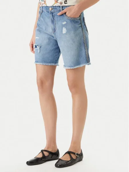 Just Cavalli Pantaloni scurți de blugi CDWCD Bleumarin