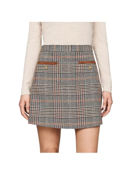 Spódnica Tommy Hilfiger w kratę tweedowa retro