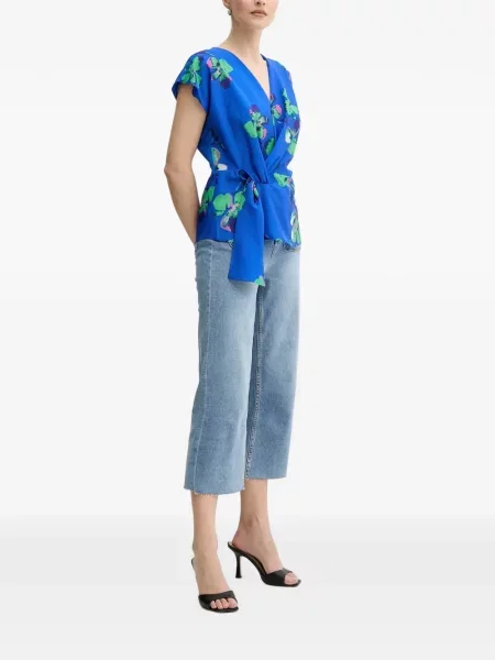 Top Morgan cu model floral cu imagine plic albastru