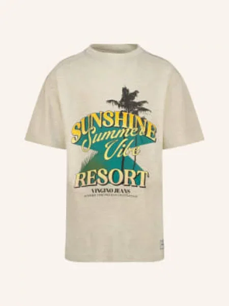 Vingino Tričko Heid / tmavě žlutá / tmavě zelená béžová