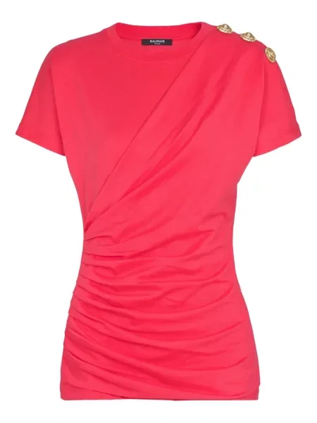 Tricou Balmain drapate roz