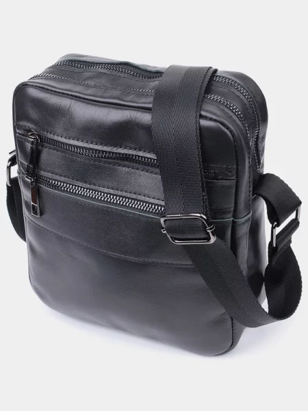 Кожаная сумка через плечо Shvigel черная