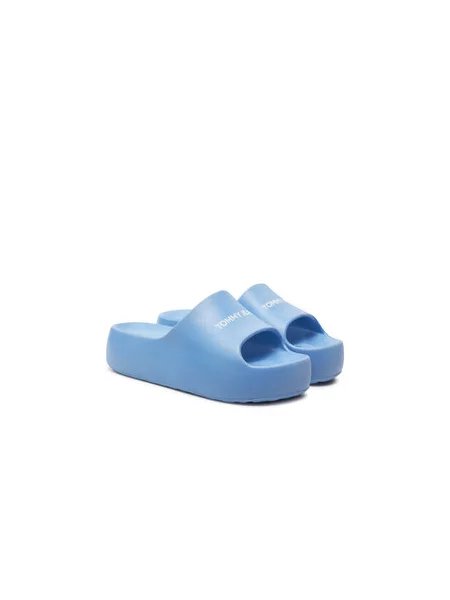 Tommy Jeans žabky Chunky Flatform Slide westside blue modré