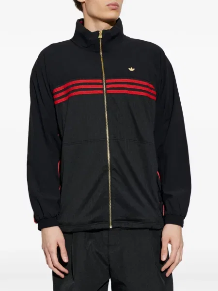 Majica s kapuljačom na patentni zatvarač Adidas crna