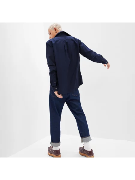 Риза GAP Stardard Oxford Shirt Tapestry Navy L тъмносиньо