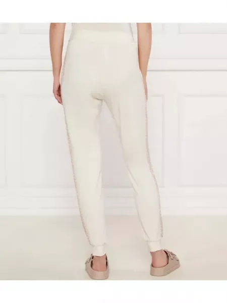 BOSS BLACK Pantaloni de trening Monogram_Pants Cuff cu adaos de mătase negru