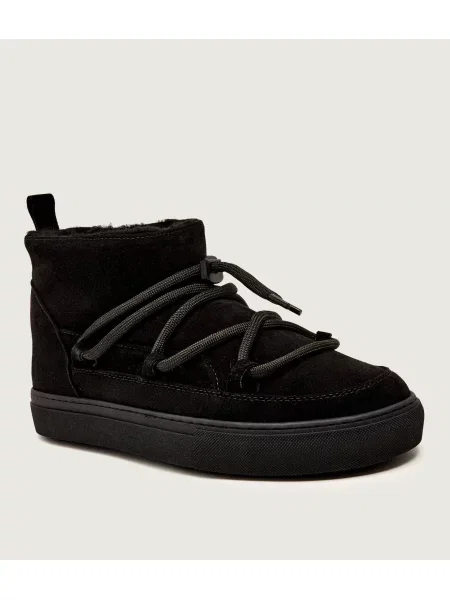 INUIKII Bocanci CLASSIC LOW |skóra cu adaos de lână negru