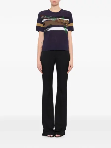 Pulover Kenzo cu broderie albastru