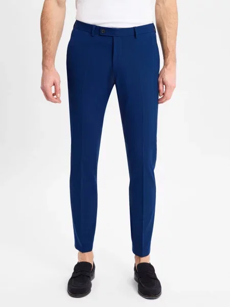 Finshley & Harding spodnie od garnituru modułowego Mężczyźni Slim Fit Sztuczne włókno 25 niebieski