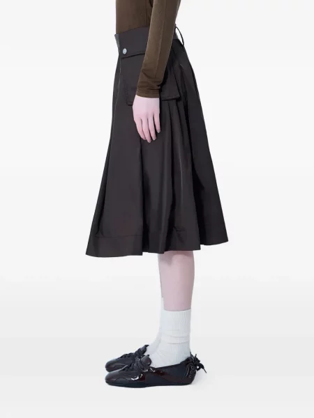 Fustă midi Ganni maro