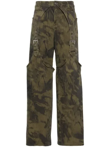 Blugi boyfriend Blumarine cu talie joasă verde