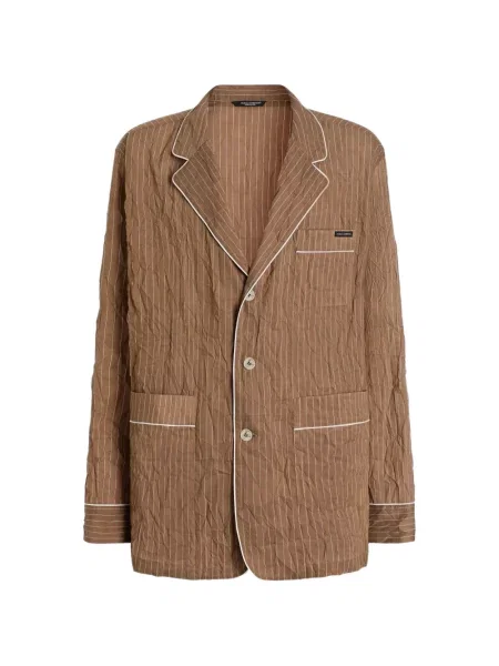 Prugasta košulja Dolce & Gabbana smeđa